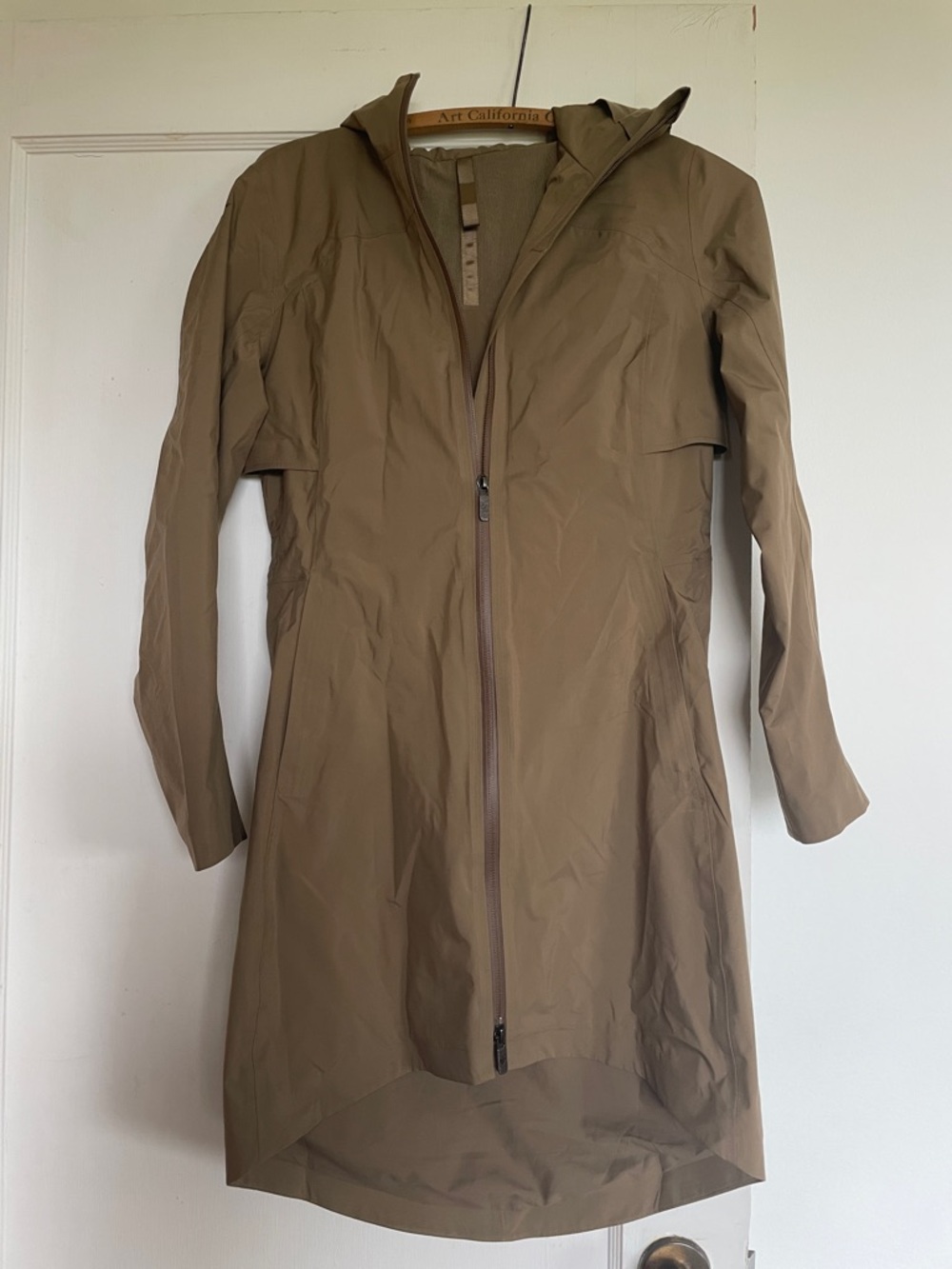 lululemon athletica Hooded Trench Coat in dark khaki
